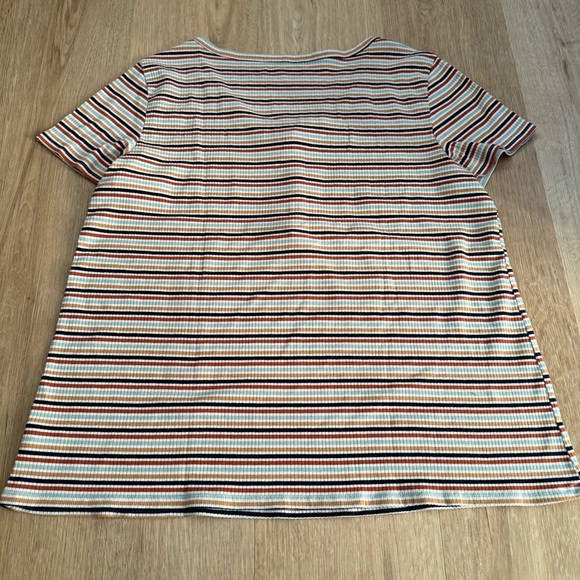 American Eagle Quarter Button Down Striped Short Sleeve Shirt size Large - Picture 2 of 6